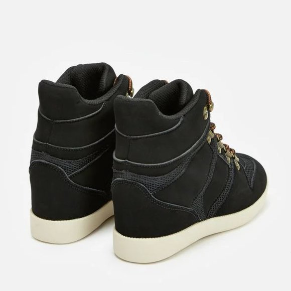 kelsa black suede hidden wedge sneakers - Picture 10 of 10
